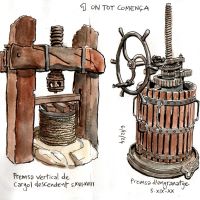 Premses de raïm, dibuix del natural (2024)