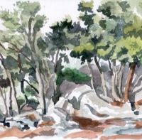 Lluc, Mallorca, aquarel·la del natural (2021)