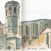 Església de l'Arboç del Penedès. Dibuix del natural (2021)