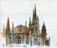 Catedral de Saint André, Bordeus, dibuix del natural (2020)